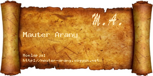 Mauter Arany névjegykártya